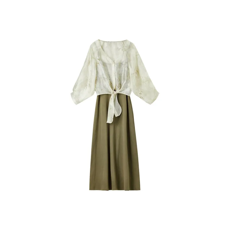 SENTUBILA Two Piece Skirt Sets Women's-0