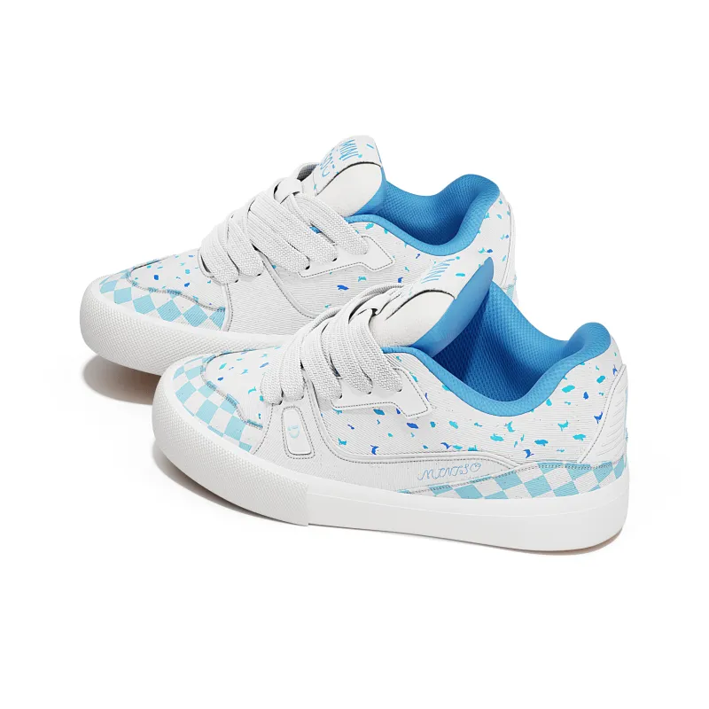 MINISO Skateboard Shoes Unisex Cheeses Blue-3