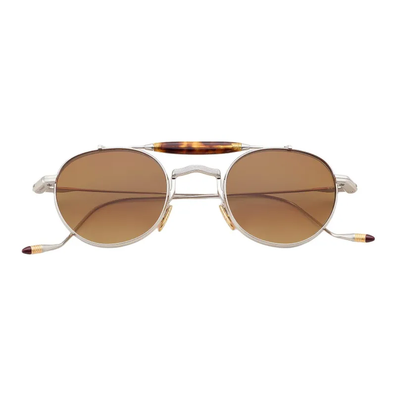 JACQUES MARIE MAGE Acetate Β Titanium Aviator Sunglasses Unisex Silver-3