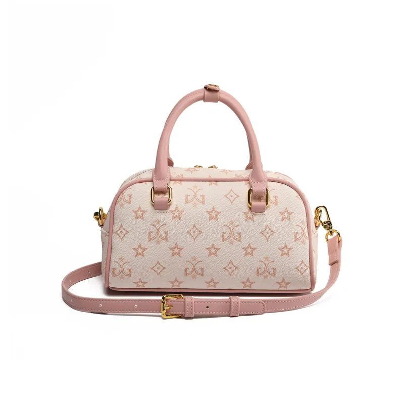 MISS GAIL Synthetic Leather Shoulder Bag, Crossbody Bag, Handbag Women's Monogram Blossom Pink-9