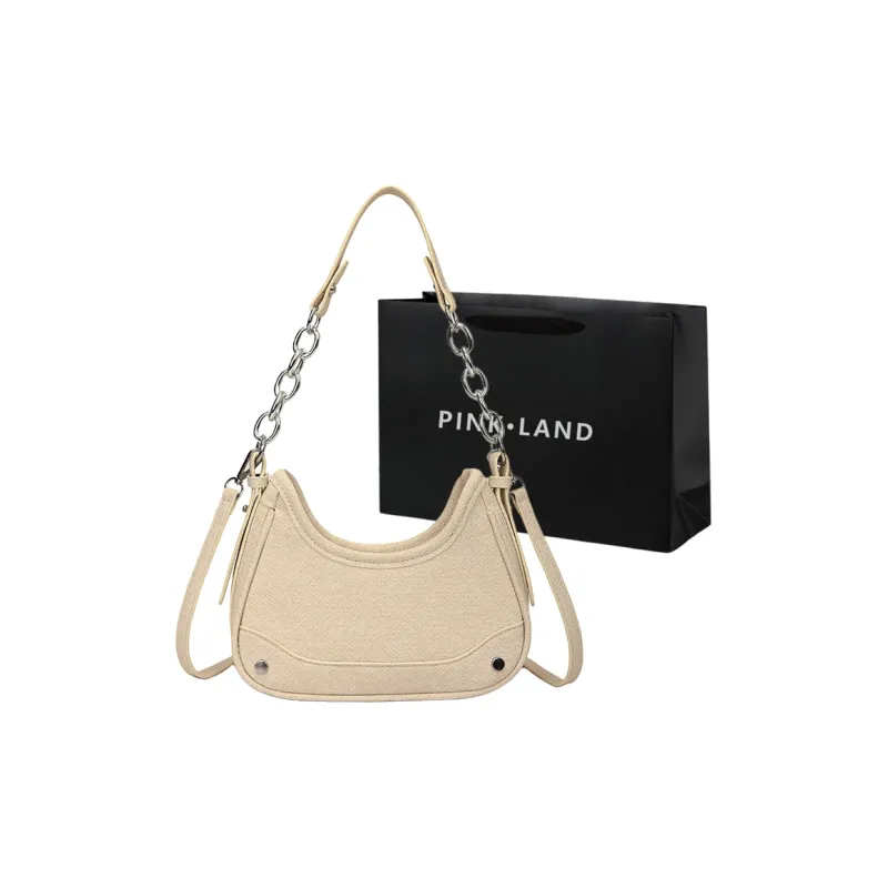 PINK·LAND PU Crossbody Bag, Shoulder Bag Women's Black/White/Silver/Pink-31
