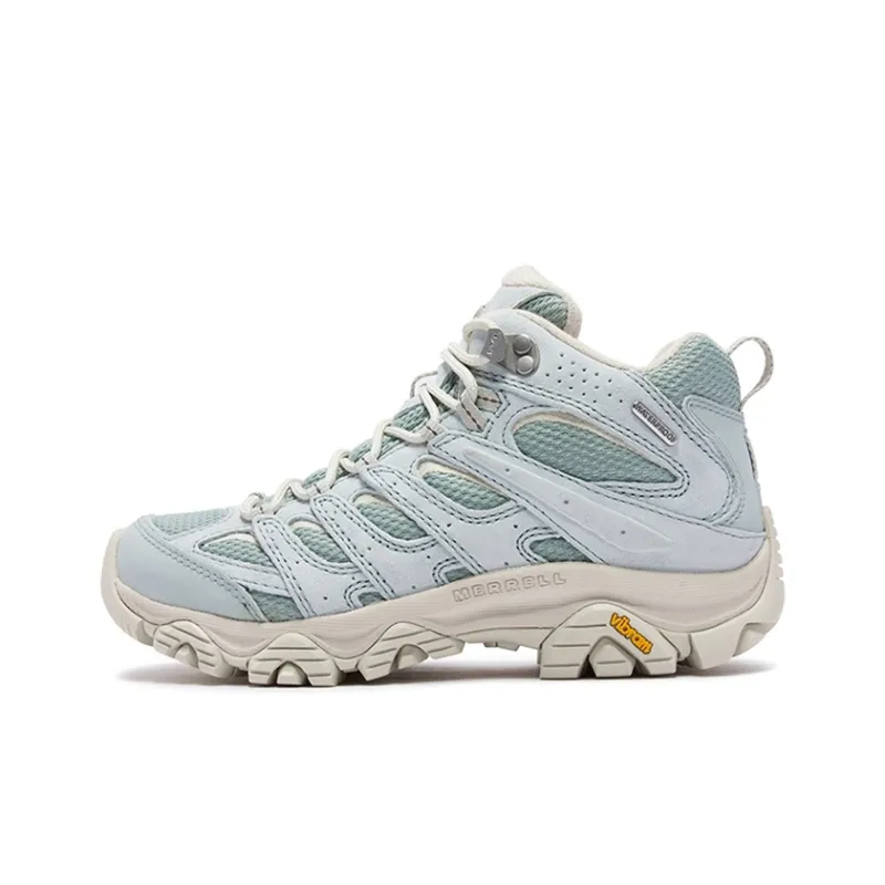 MERRELL MOAB 3 Slip Resistant, Abrasion Resistant, Waterproof, And Breathable Mid Top Hiking Shoes Women's Elegant Blue-0