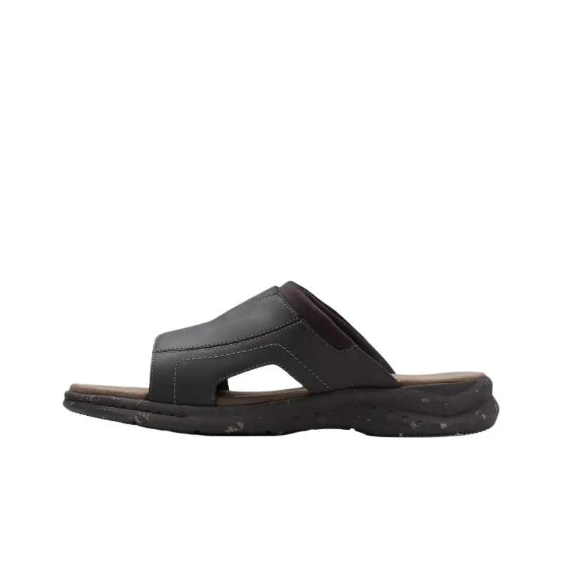 Clarks Rubber Sole Abrasion Resistant Slide Slippers Men's Black-1