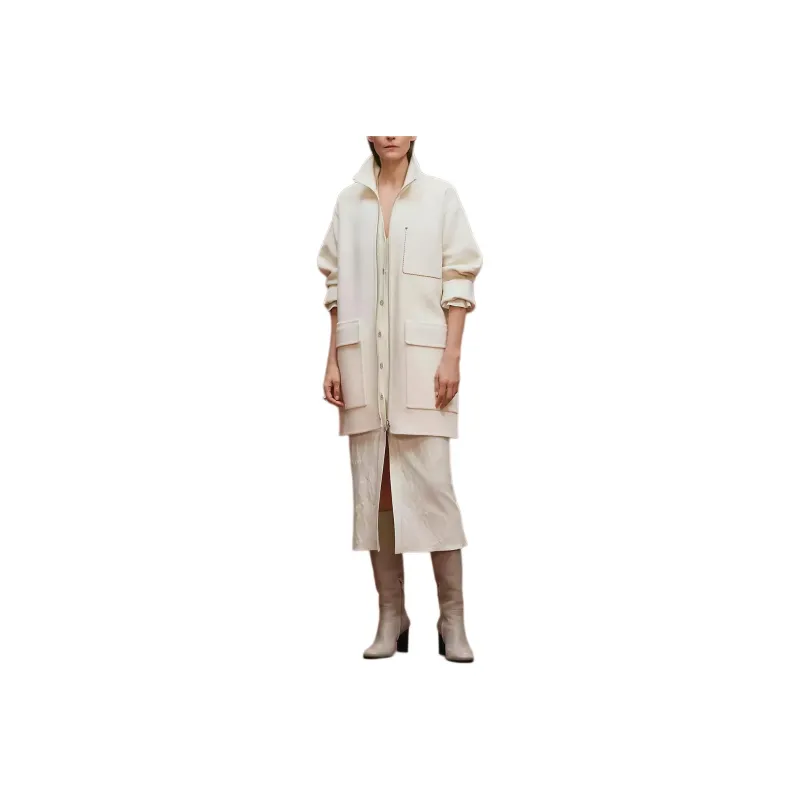 HERMES Coats Women's White-0
