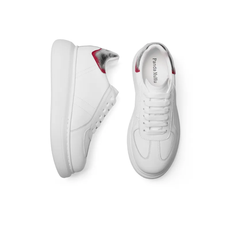XIONGMAOMUMU Low Top Skateboard Shoes Unisex White/Silver Distressed-3