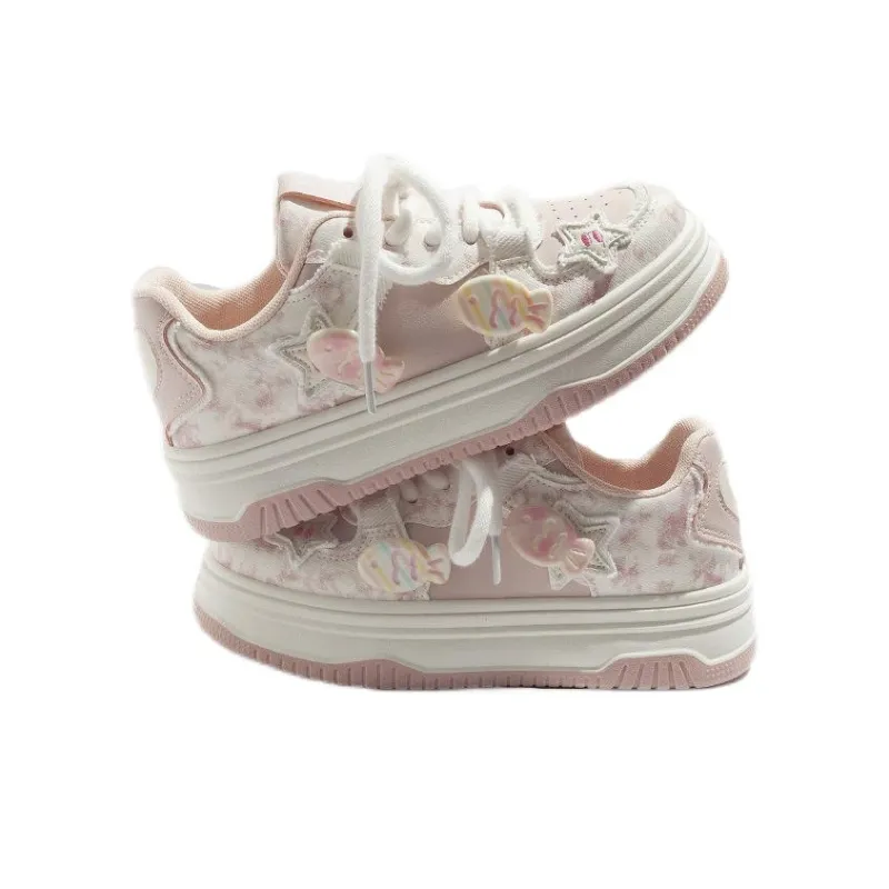 KATHRYN WILSON Slip Resistant, Abrasion Resistant, Lightweight, Breathable Low Top Skateboard Shoes Women's Pink-2