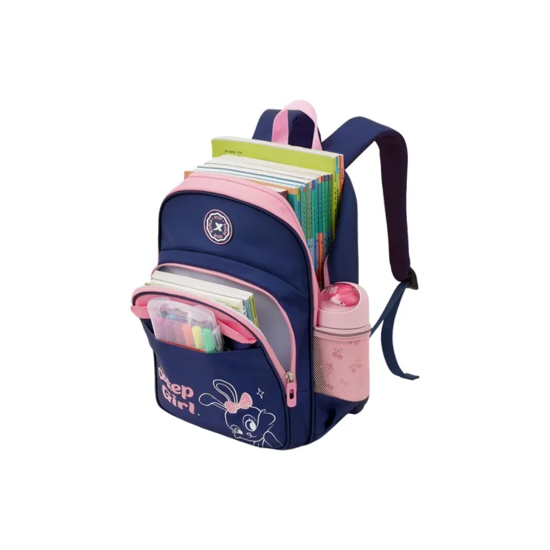 XTEP Fabric Student Bag Regular Kids' Blue Pink-2