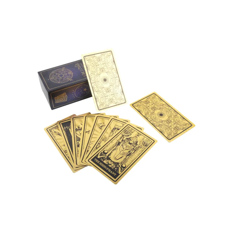 JINBANG Wite Tarot Collection, Gold Foil PVC Waterproof, Tarot Board Games-46