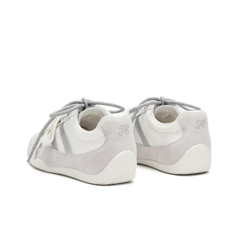Hotwind Anti Slip Wear Resistant Low Top Casual Shoes Women's Beige Silver-3