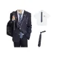 Navy Blue Three-Piece Set[Coat+Shirt+Tie]