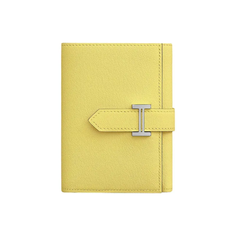 HERMES Bearn Mysore Goat Skin Wallet Women's 0Y Limoncello Lemon Wine Yellow-0