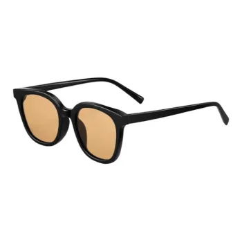 CAPONI Plate Frame Square Sunglasses Unisex Black
