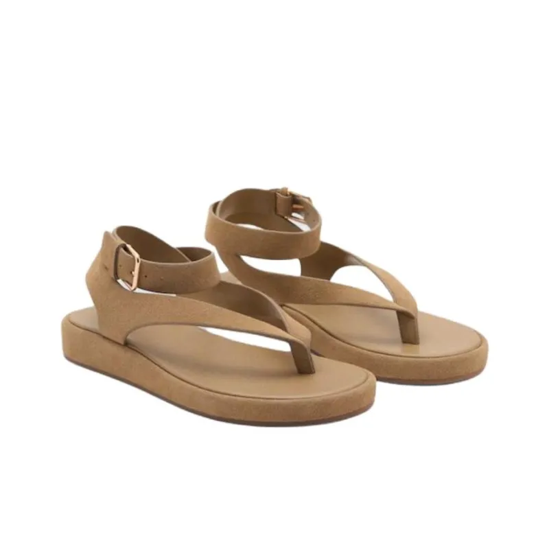 MANGO One Strap Sandals Women's Brown-2