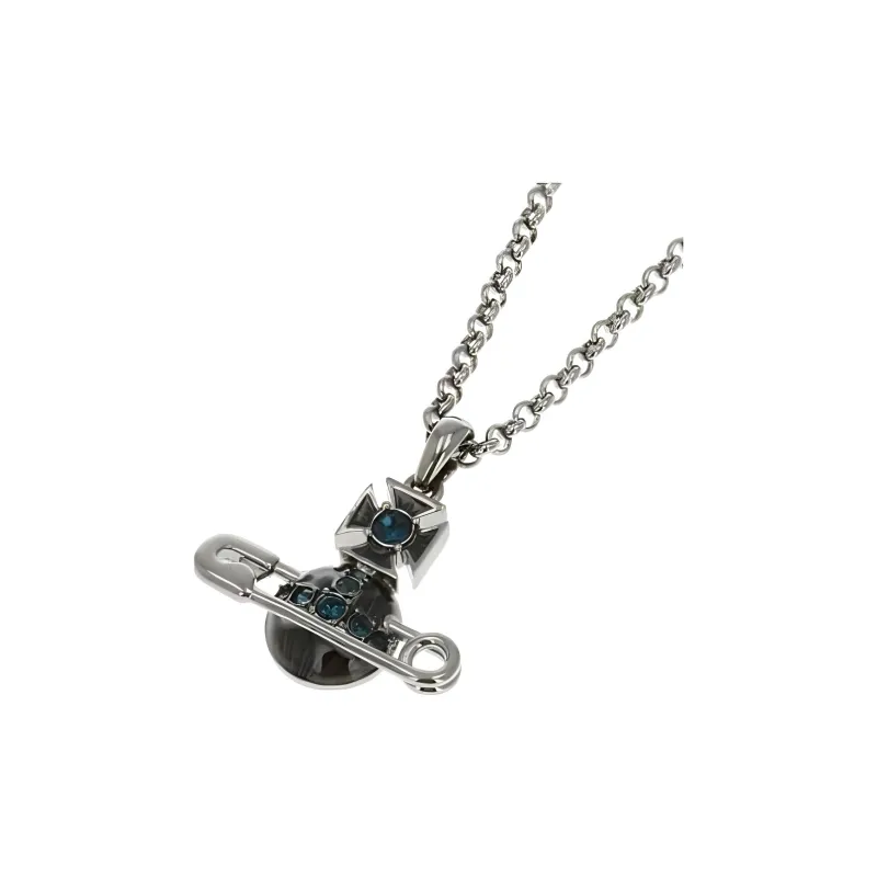 Vivienne Westwood KITTY NECKLACE Crystal Necklaces Men's Gunmetal Gray-2