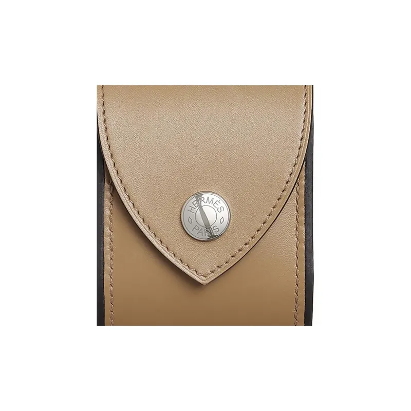 HERMES Tadelakt Calfskin Wrist Watch Travel Storage Bag Tubas Women's 1C Poussiere Dust Earth Tone & Cardamom Green-2
