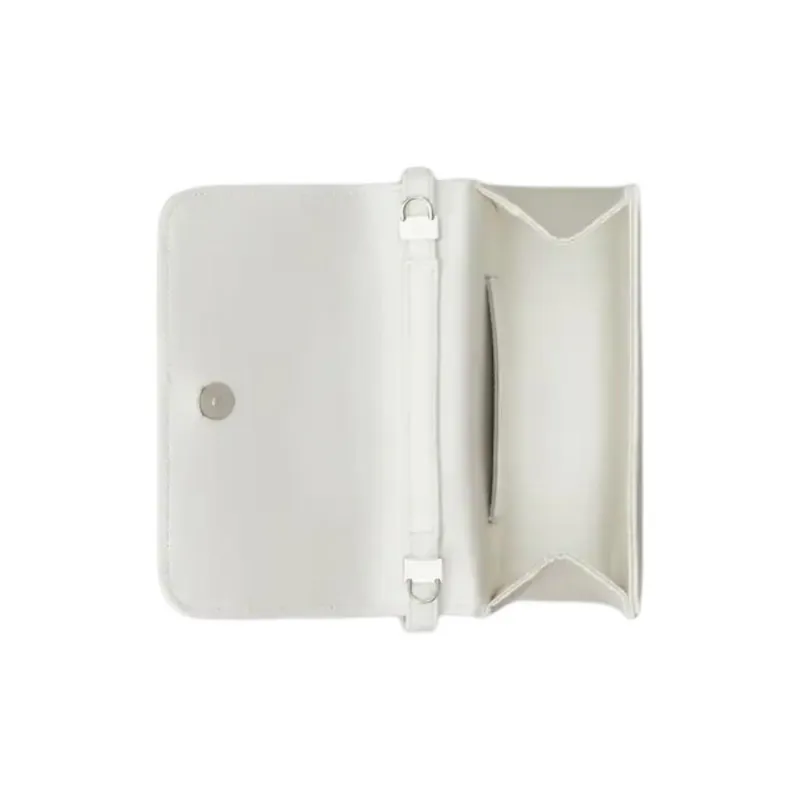 Roger Vivier Silk Satin One Shoulder Handbag Mini Women's White-4