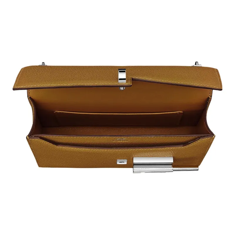 HERMES Verrou Mysore Goat Skin Shoulder Bag Mini Women's 2H Kraft Paper Color-3