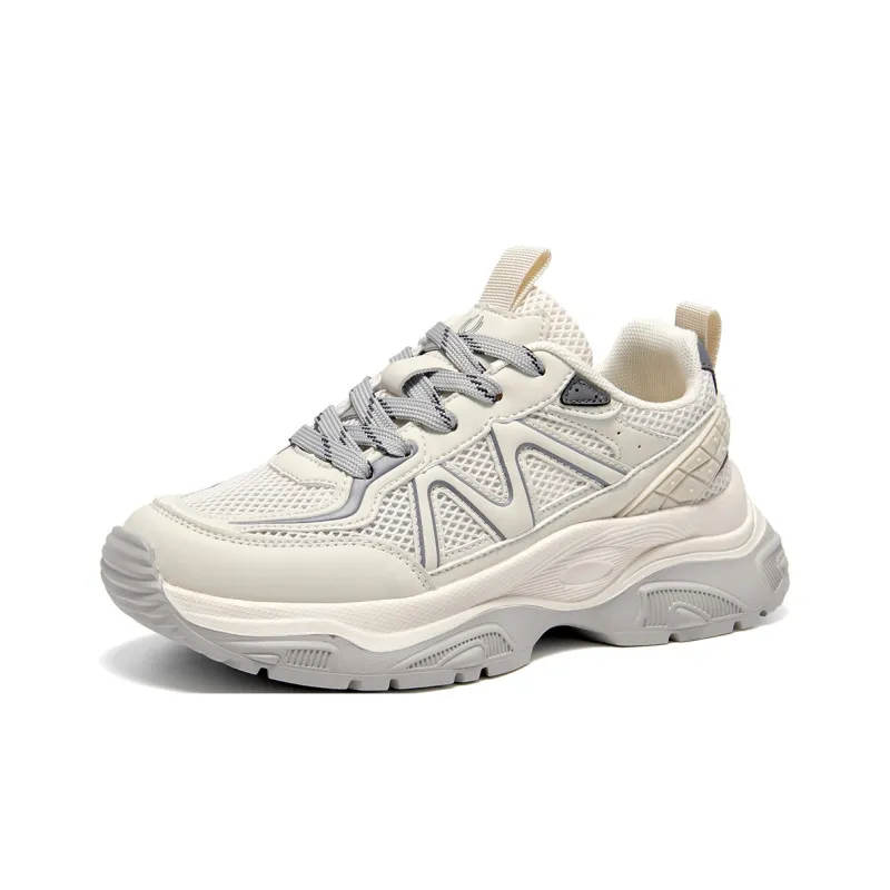 Spider King Low Top Chunky Sneakers Women's Light Gray-1
