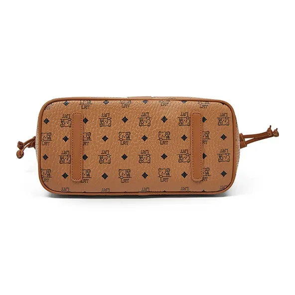 Old Man's Head Synthetic Leather Combo Bag, Shoulder Bag Women's Brown/Pink-5