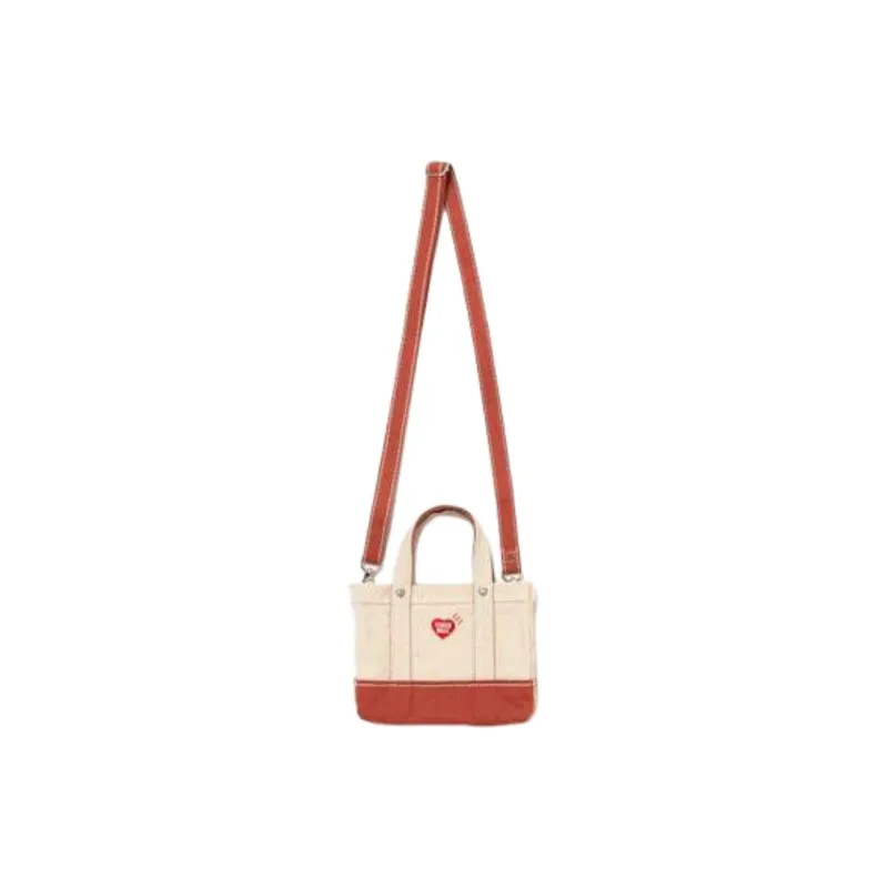 HUMAN MADE Heavy Canvas Mini Shoulder Tote Bag White-4