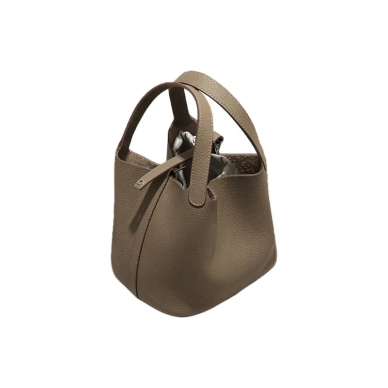BEMIX PETS Top Grain Cow Leather Handbag Regular Women's Elephant Gray-2