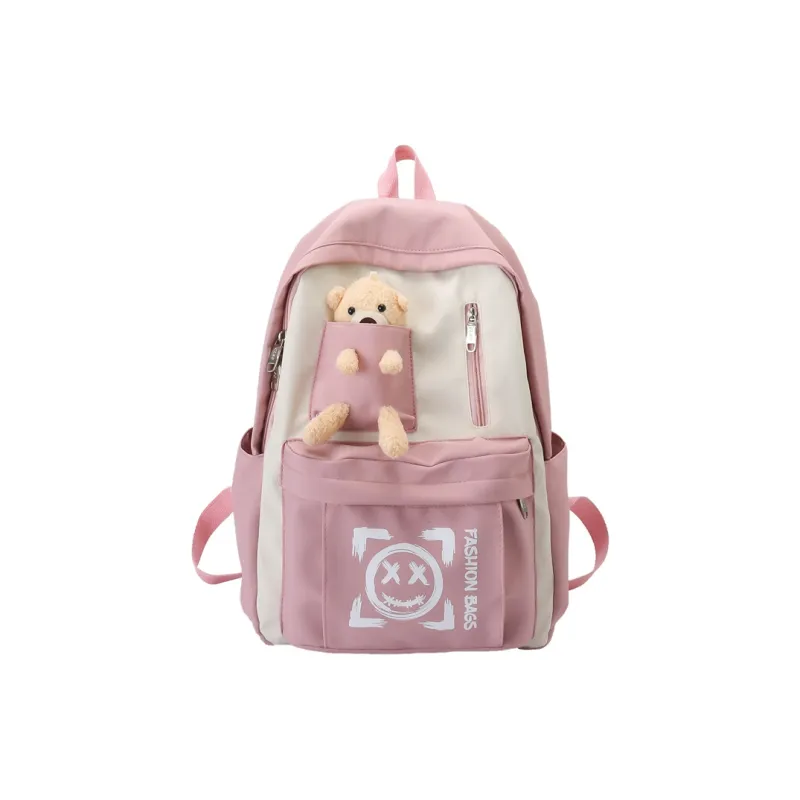 Wolfhorse Nylon Backpack Unisex Purple/Black/Cyan/Pink/Yellow-17