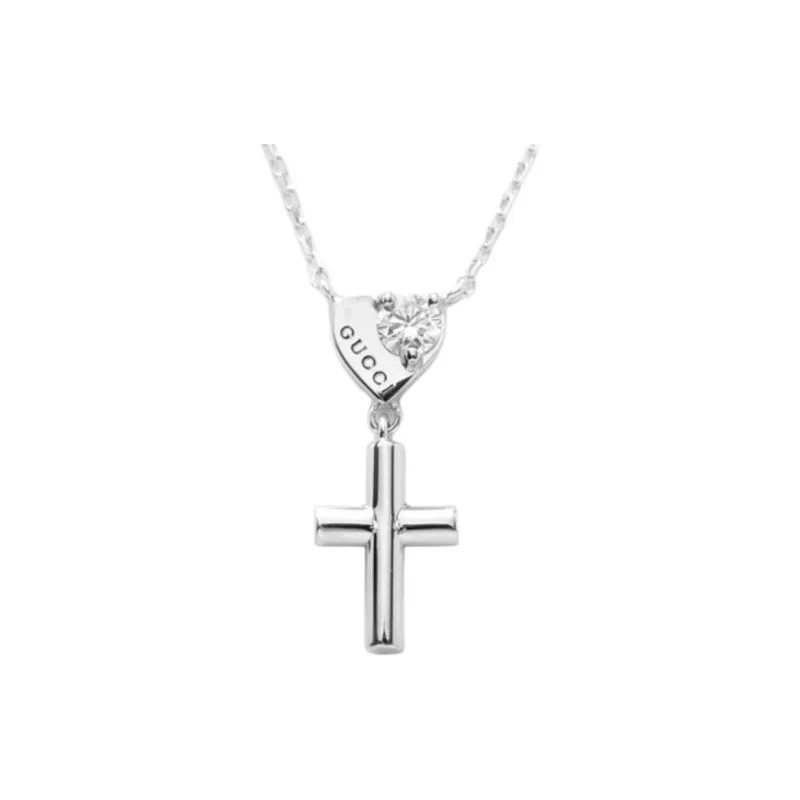 GUCCI Diamond Necklaces Women's Silver-0