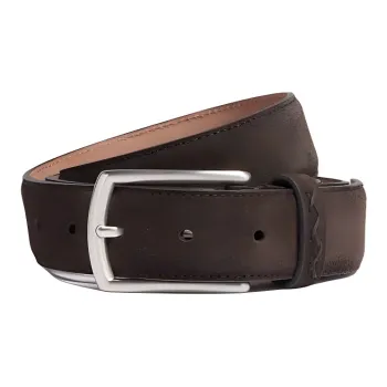 Zegna Suede Leather Belts Unisex Brown 3.2CM