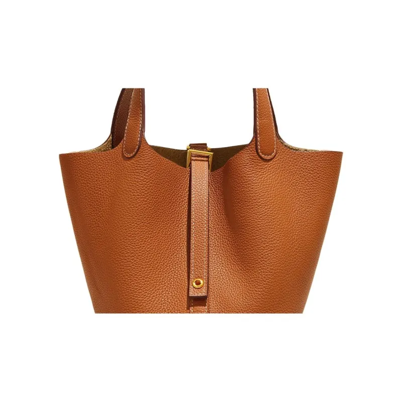 BEMIX PETS Cow Leather Handbag Regular Women's Gold Brown-5