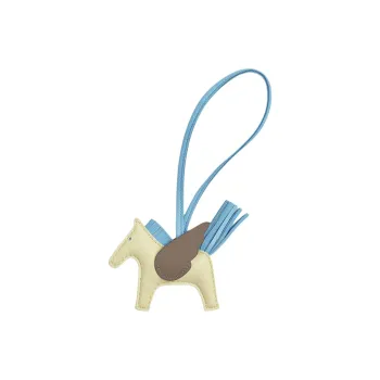 HERMES Rodeo Pegase Milo Lambskin With Swift Calfskin Bag Charm Bag Accessory Trumpets Unisex Milton Yellow & Sky Blue