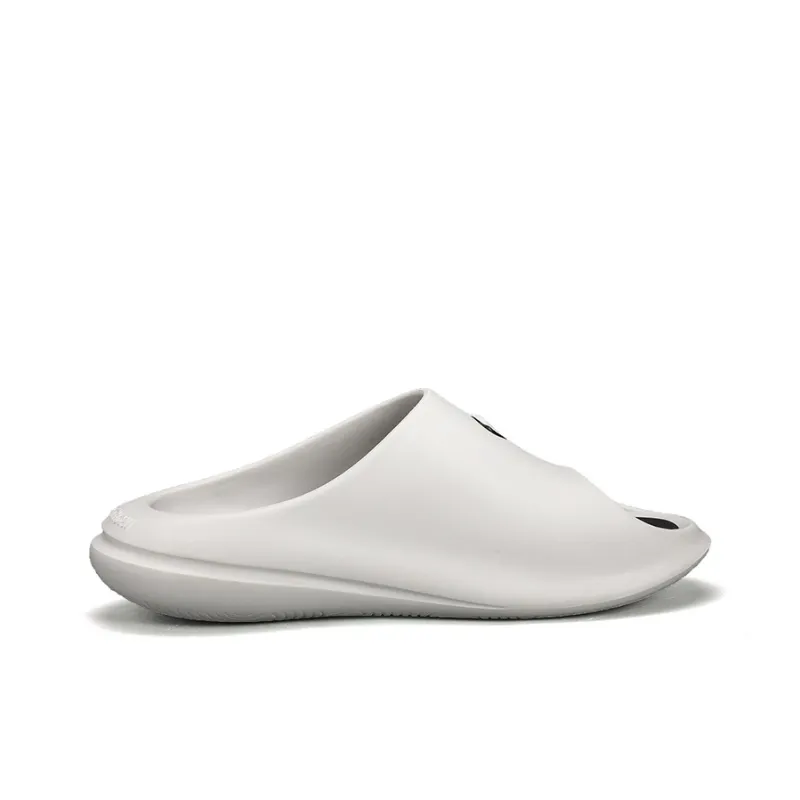 PEAK Very Small Fat Drag Slip Resistant Abrasion Resistant Cushioning Slide Slippers Men's Super Light White Black-1