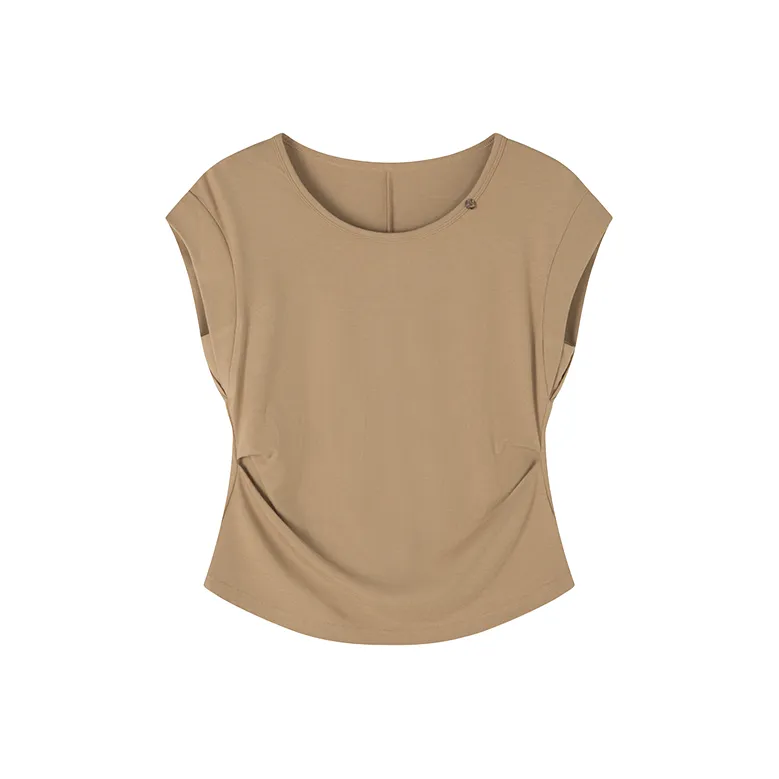 Mo Han Yi Mei T Shirts Women's Khaki-0