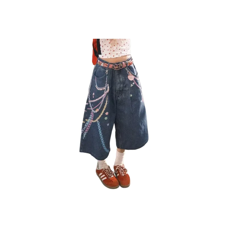 FONDLOOK Denim Shorts Unisex Blue-0