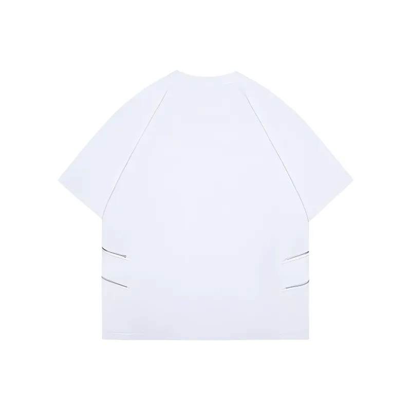 Chinpeno Summer American Half Sleeve Loose Fit Plus Size Short Sleeved Men's Trendy Zippers Crew Neck T Shirt Unisex-1