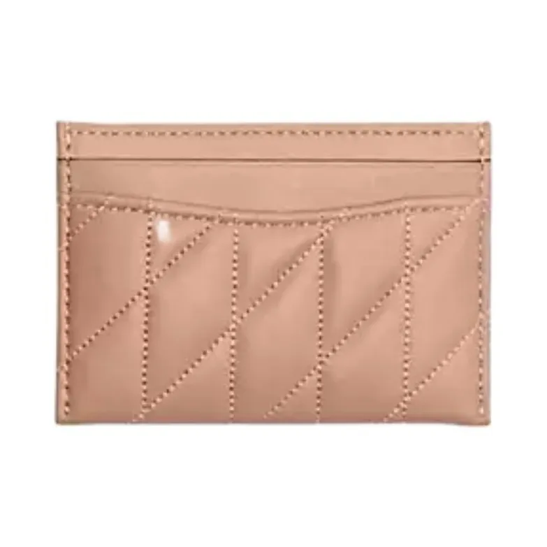 COACH Essential Leather Card Holder Mini Women's Brass & Cream-1