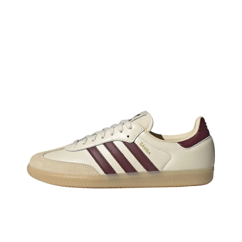 Adidas Originals SAMBA OG Low Top Skateboard Shoes Men's Beige-0