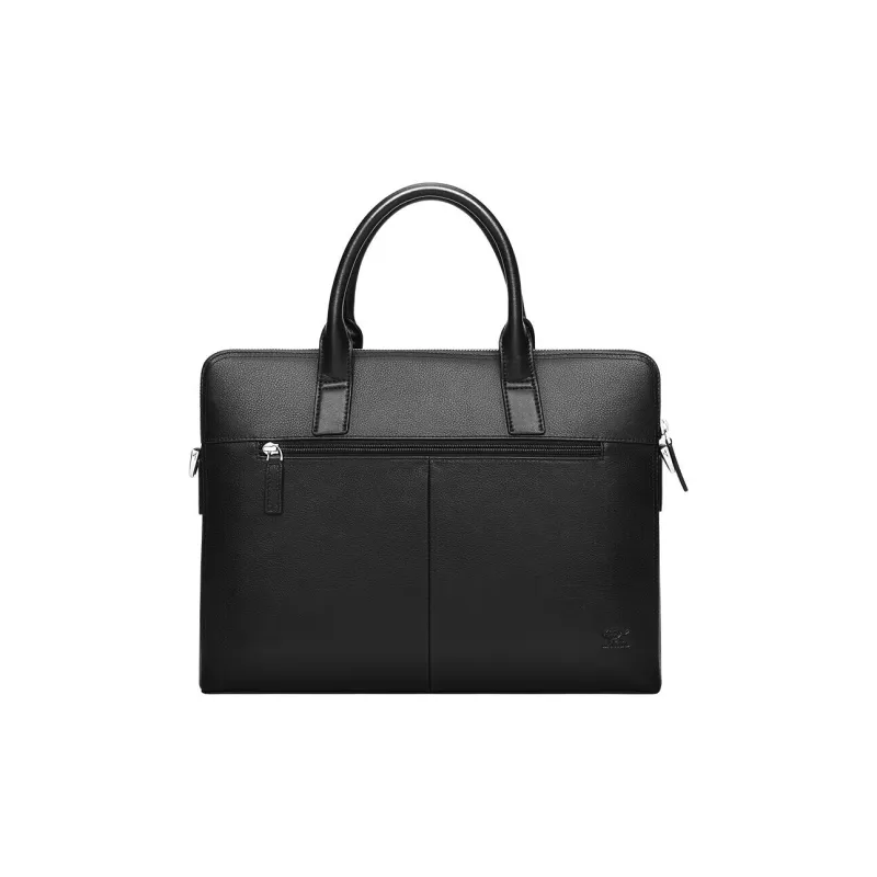 SEPTWOLVES Top Grain Cow Leather Briefcase Tubas Men's Black-3