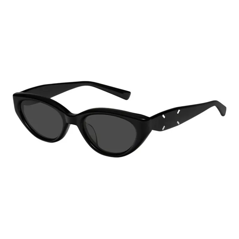 CAPONI Plate Frame Irregular Shape Sunglasses Unisex Black-0