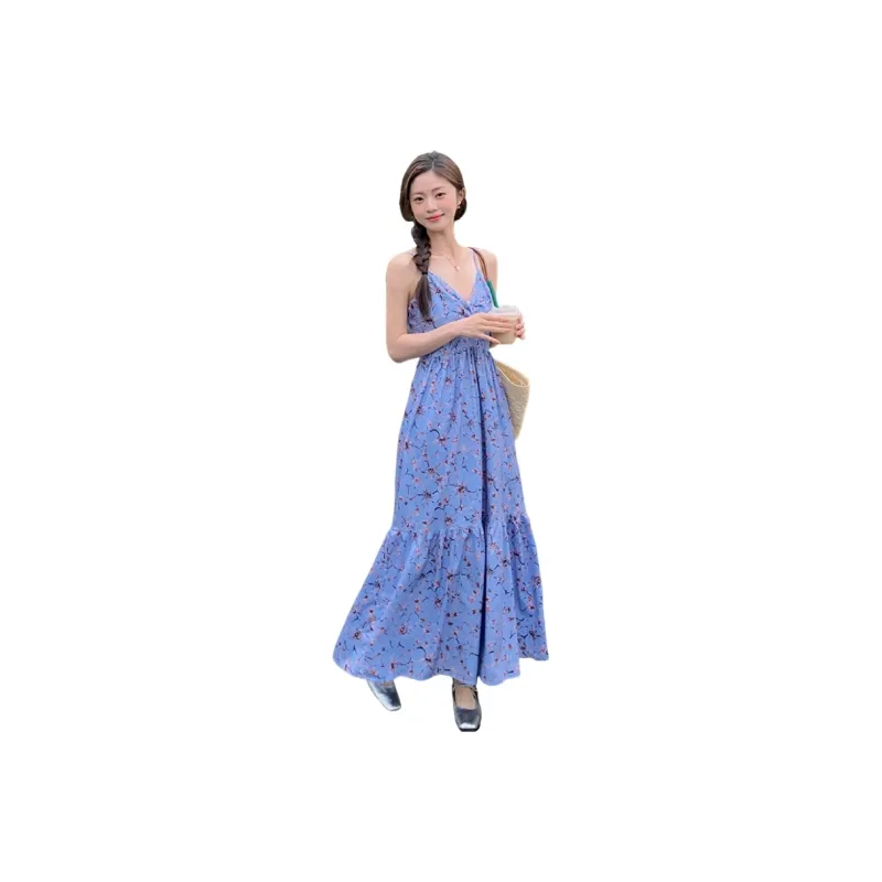 GOSO Slip Dresses Women's Blue-0