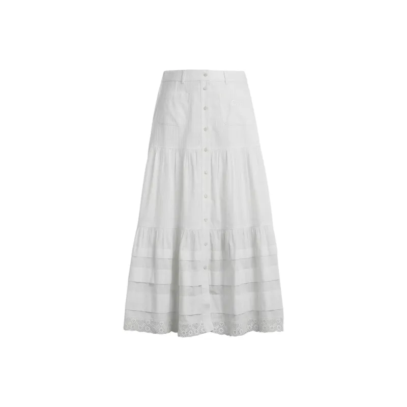 COACH SS25 Casual Long Skirt Women's White-0