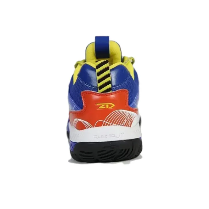 BONNY Lacklustre Series Abrasion Resistant Coverage Low Top Badminton Shoes Unisex Blue Orange-3