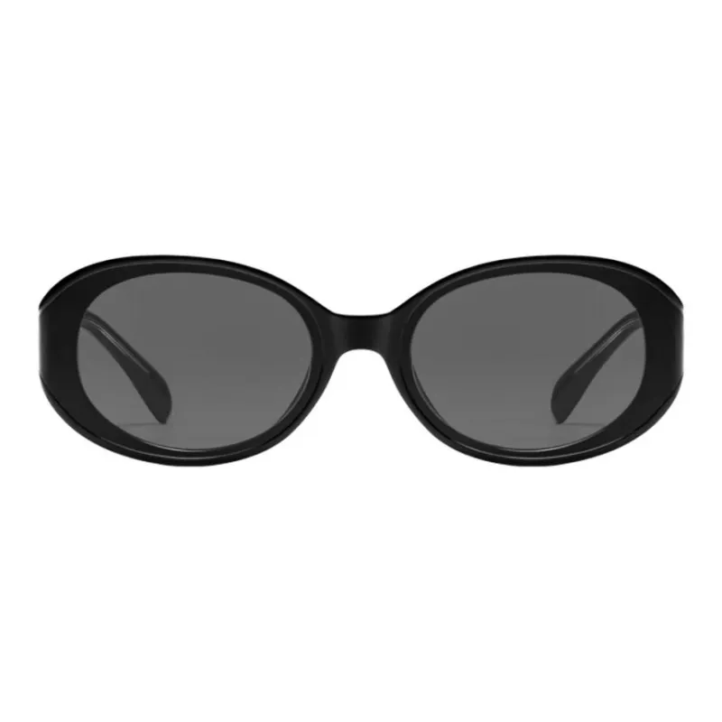 CAPONI Plate Frame TR/Memory Plastic Oval Sunglasses Women's Black-1