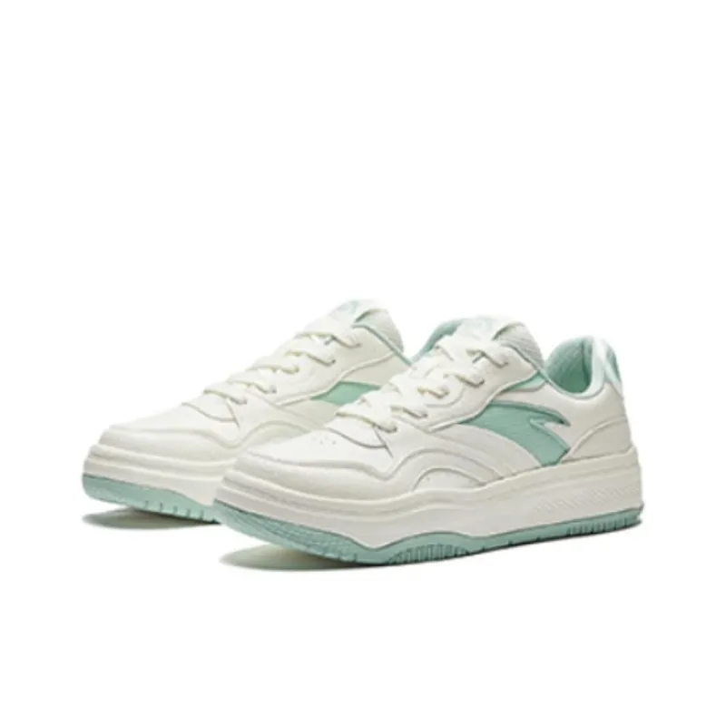 Anta Street Play 2 Anti Slip Wear Resistant Low Top Skateboard Shoes Men's White Cyan-1