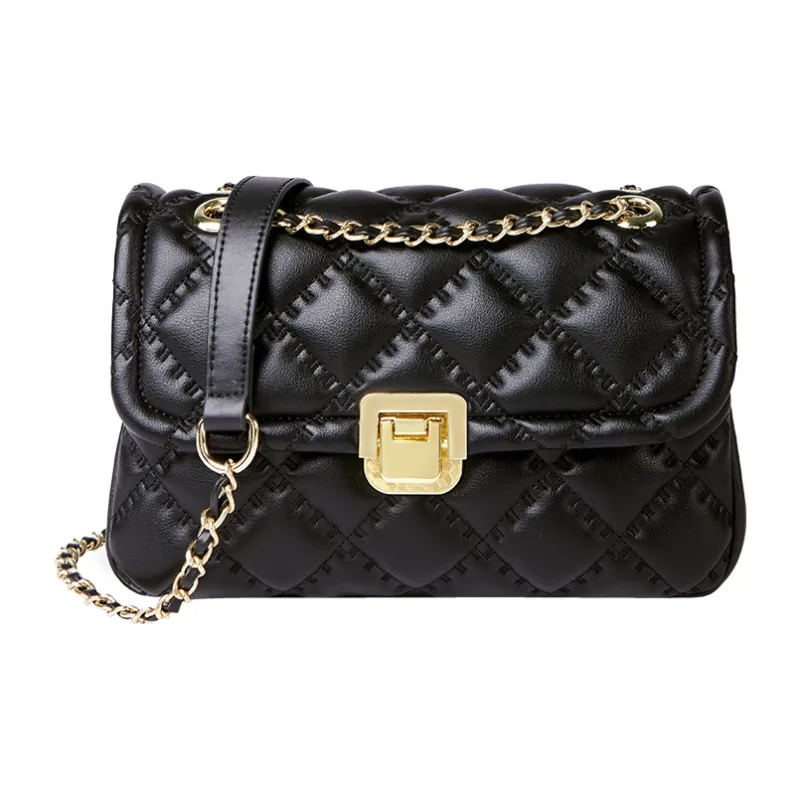 Narandu Cow Leather Chain Bag Shoulder Bag Women's Ecru/Black-3