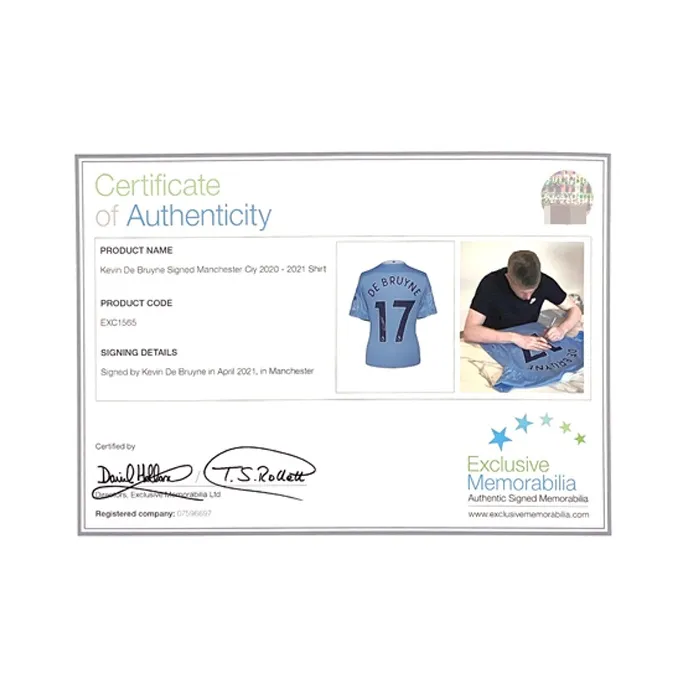 Three For Manchester City Team Jersey Exquisite Mounting, Outer Frame Approx. 65x85cm EM Certificate Unisex-4