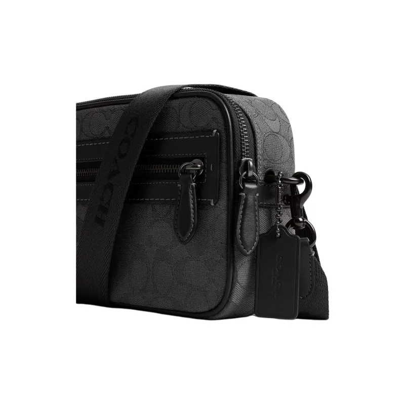 COACH Leather Camera Bag, Shoulder Bag Trumpets Women's Black-4
