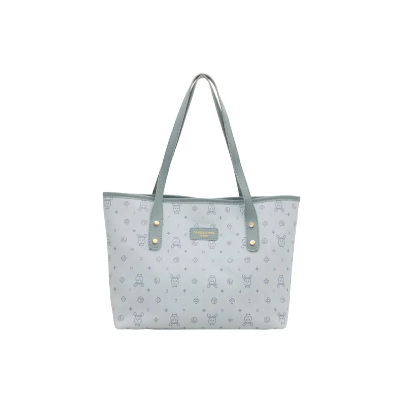 TOUTSEUL YOLO PU Tote Bag, Shopping Bag, Shoulder Bag Women's Blue/Pink/White/Black-3