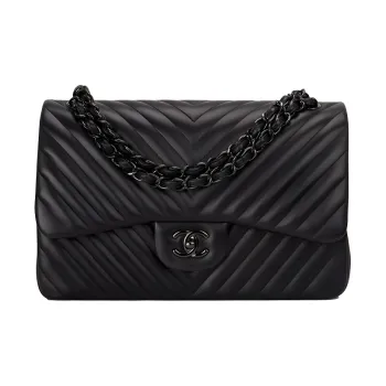 CHANEL So Black Leather Shoulder Bag, Crossbody Bag Women's Black