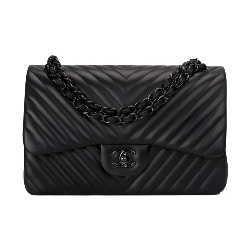 CHANEL So Black Leather Shoulder Bag, Crossbody Bag Women's Black-0