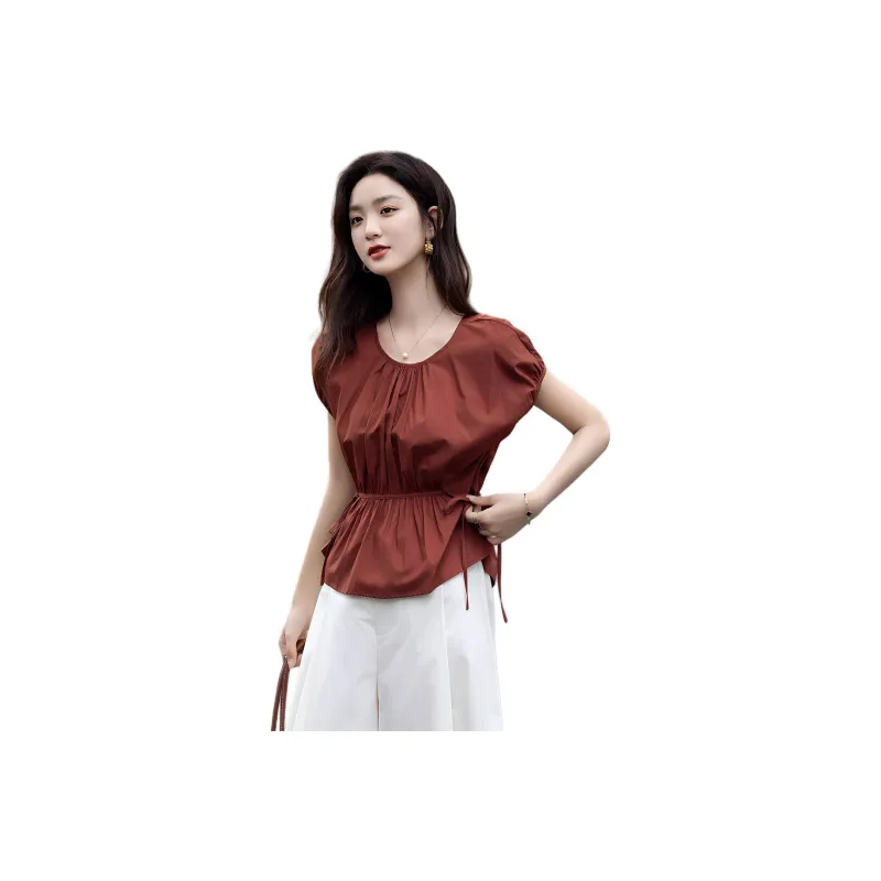 Flowers in water Shirts Women's Brick Red-0